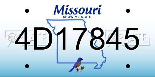 4D17845 Missouri License Plate
