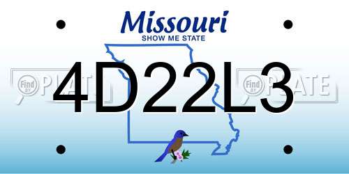 4D22L3 Missouri License Plate