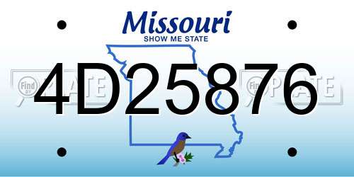 4D25876 Missouri License Plate