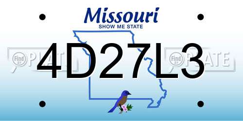 4D27L3 Missouri License Plate