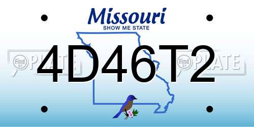 4D46T2 Missouri License Plate