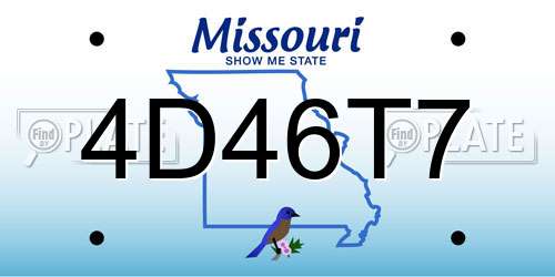 4D46T7 Missouri License Plate