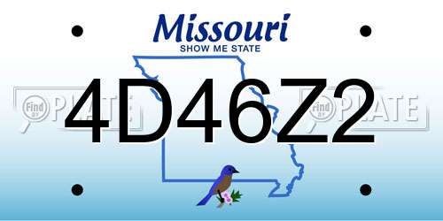 4D46Z2 Missouri License Plate