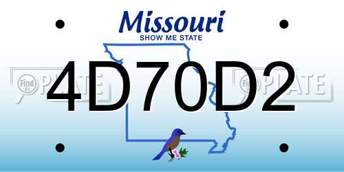 4D70D2 Missouri License Plate