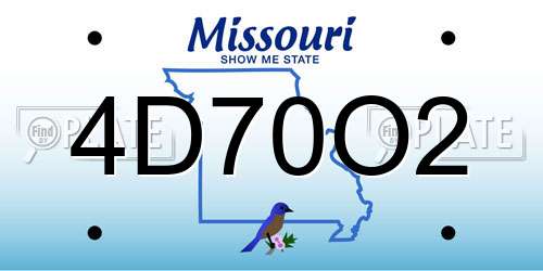 4D70O2 Missouri License Plate