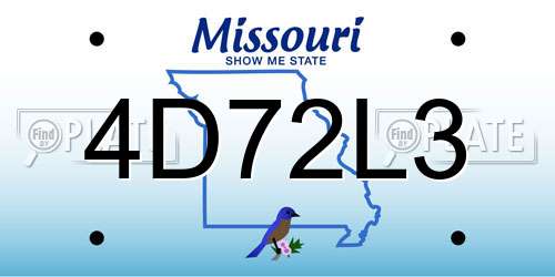 4D72L3 Missouri License Plate