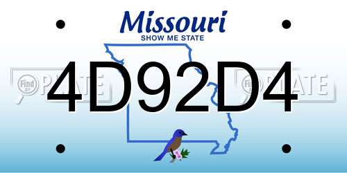 4D92D4 Missouri License Plate