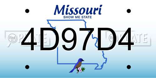 4D97D4 Missouri License Plate