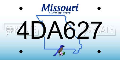 4DA627 Missouri License Plate