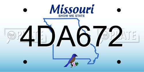 4DA672 Missouri License Plate