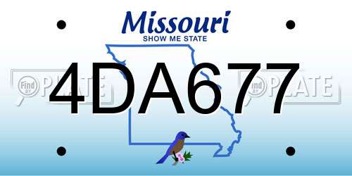 4DA677 Missouri License Plate