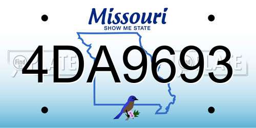 4DA9693 Missouri License Plate