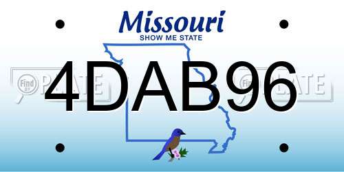 4DAB96 Missouri License Plate
