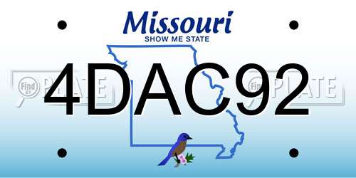 4DAC92 Missouri License Plate