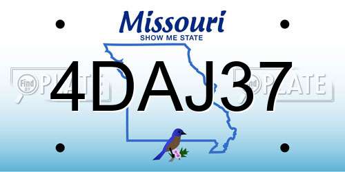 4DAJ37 Missouri License Plate