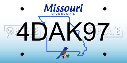4DAK97 Missouri License Plate