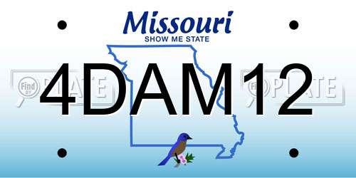4DAM12 Missouri License Plate