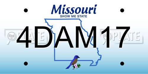 4DAM17 Missouri License Plate