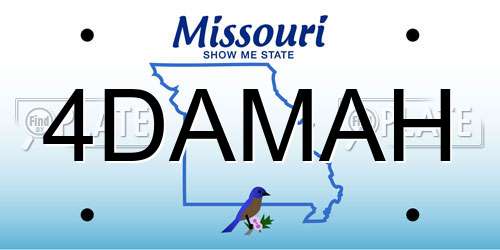 4DAMAH Missouri License Plate