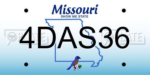 4DAS36 Missouri License Plate