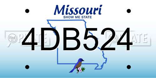 4DB524 Missouri License Plate