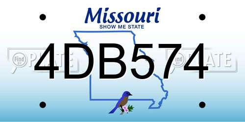 4DB574 Missouri License Plate