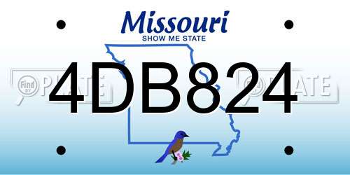4DB824 Missouri License Plate