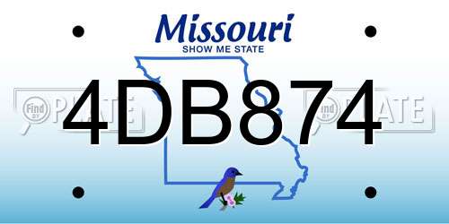 4DB874 Missouri License Plate