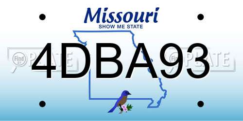 4DBA93 Missouri License Plate