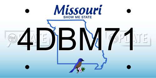 4DBM71 Missouri License Plate