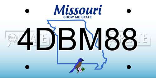 4DBM88 Missouri License Plate