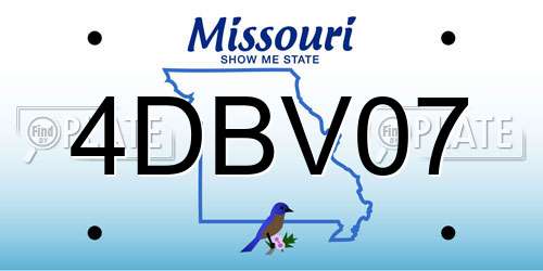 4DBV07 Missouri License Plate