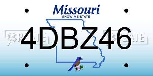 4DBZ46 Missouri License Plate