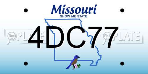 4DC77 Missouri License Plate