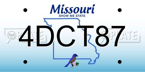 4DCT87 Missouri License Plate