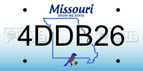 4DDB26 Missouri License Plate