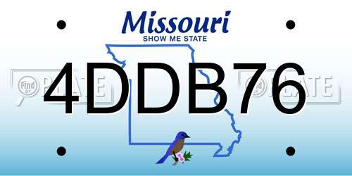 4DDB76 Missouri License Plate