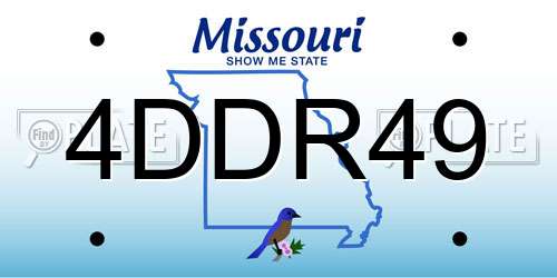 4DDR49 Missouri License Plate