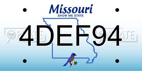 4DEF94 Missouri License Plate