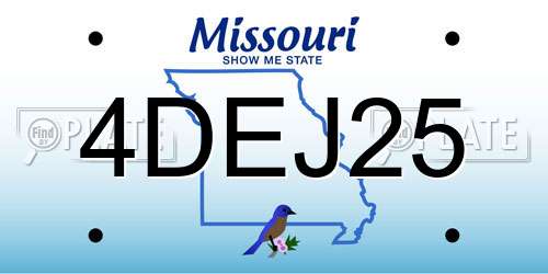4DEJ25 Missouri License Plate