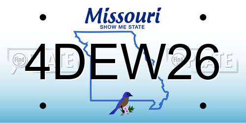 4DEW26 Missouri License Plate