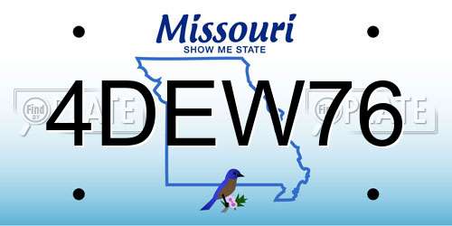 4DEW76 Missouri License Plate