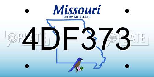 4DF373 Missouri License Plate
