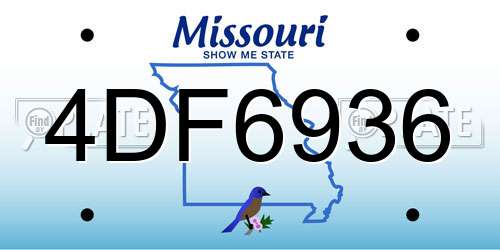 4DF6936 Missouri License Plate