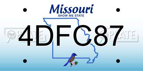 4DFC87 Missouri License Plate