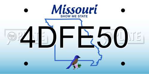 4DFE50 Missouri License Plate