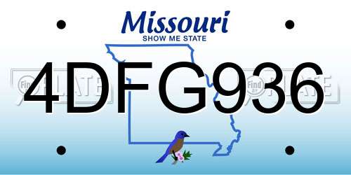 4DFG936 Missouri License Plate