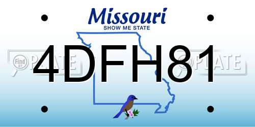 4DFH81 Missouri License Plate