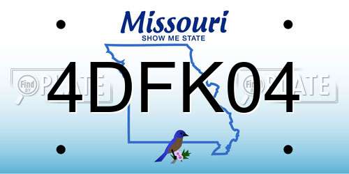 4DFK04 Missouri License Plate