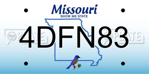 4DFN83 Missouri License Plate